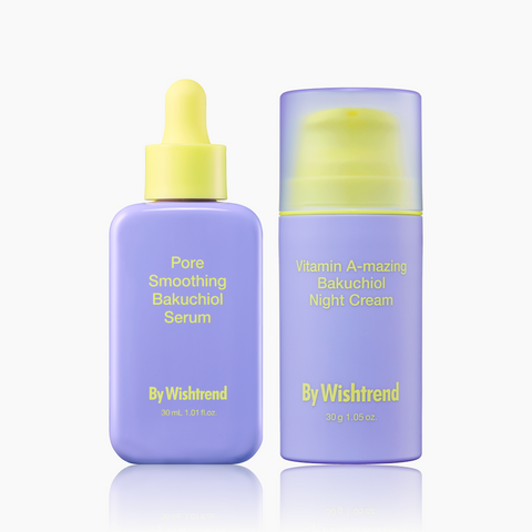 By Wishtrend Pore Smoothing Bakuchiol Serum 30ml + Bakuchiol Night Cream 30g 2-Piece Set