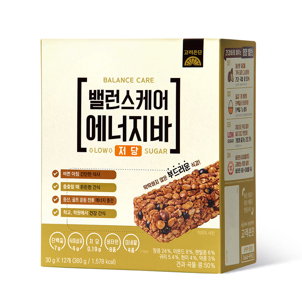 Koreaeundan BalanceCare Energy Bar (Low-Sugar) 30 g x 12