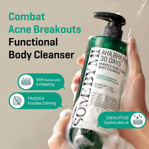 Soonsu Beauty AHA BHA PHA 30 days Miracle Acne Clear Body Cleanser texture close-up