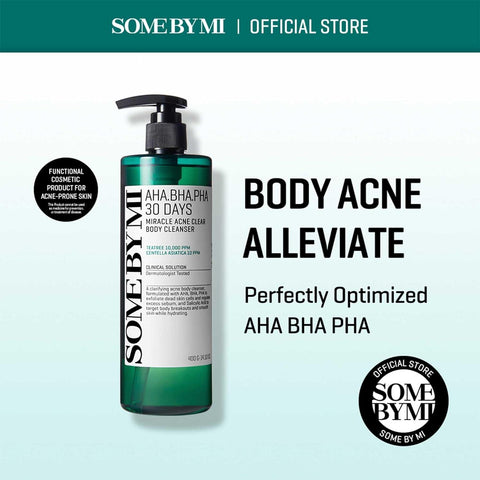 Soonsu Beauty AHA BHA PHA 30 days Miracle Acne Clear Body Cleanser packaging design
