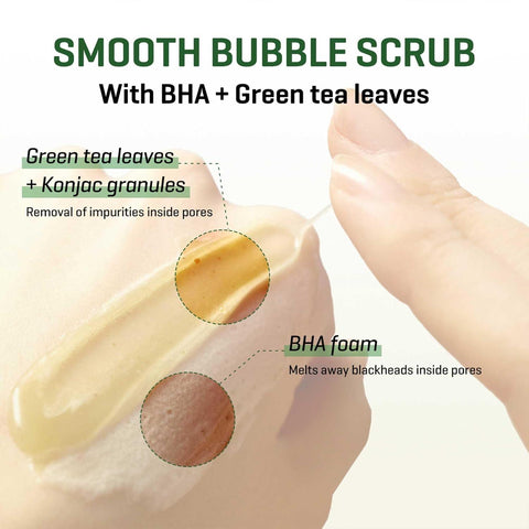 Soonsu Beauty Bye Bye Blackhead 30 days Miracle Green Tea Bubble Cleanser packaging design