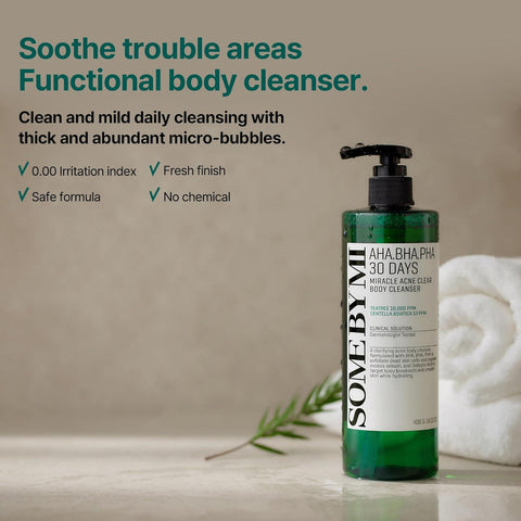 Soonsu Beauty AHA BHA PHA 30 days Miracle Acne Clear Body Cleanser front view