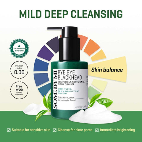 Soonsu Beauty Bye Bye Blackhead 30 days Miracle Green Tea Bubble Cleanser side view