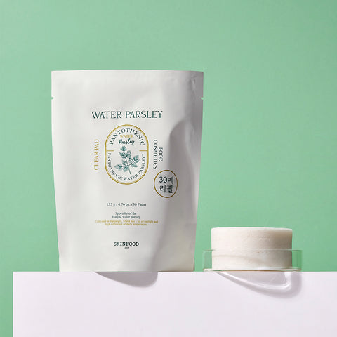 Skinfood Pantothenic Water Parsley & Minari Calming Toner Pads (30 Pad Refill)