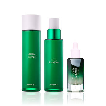 Evercell Anti-Aging Basic 3-Piece Set (Essence + Emulsion + Ampoule) Stem Cell Culture Extract Skincare