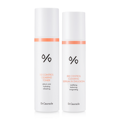 Dr.Ceuracle 5-Alpha Control Sebum Care 2-Piece Set (Toner + Serum-in-Emulsion)