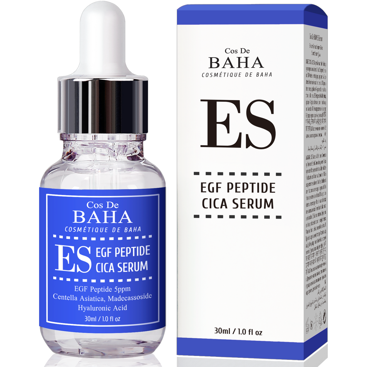 Cos De BAHA EGF Peptide 5ppm Cica Madecassoside Serum 30ml