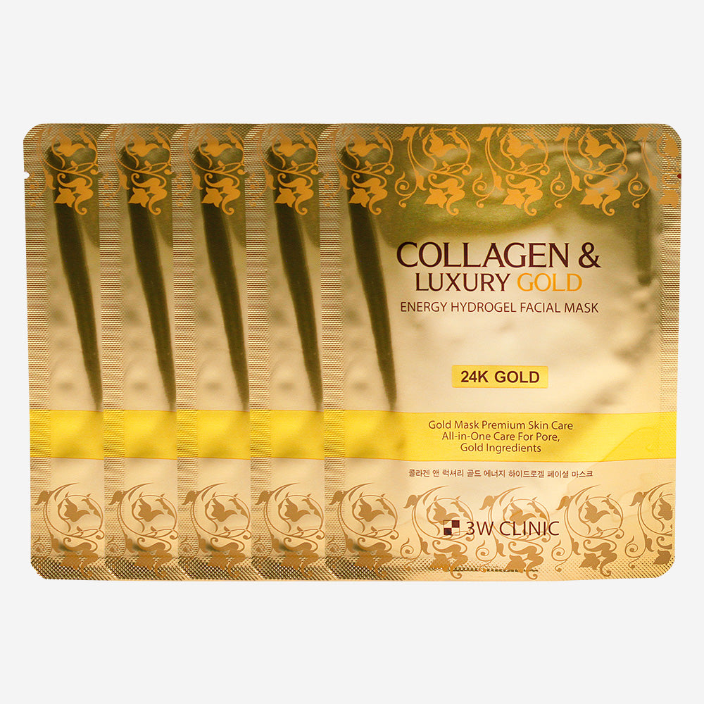 3W Clinic Collagen Luxury Gold Energy Hydrogel Facial Mask 30g (5pcs)