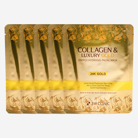 3W Clinic Collagen Luxury Gold Energy Hydrogel Facial Mask 30g (5pcs)