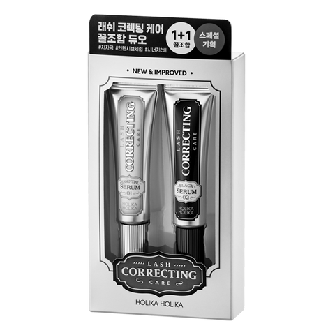 Holika Holika Lash Correcting Care Duo Set 01 Essential Serum x 02 Black Serum 9ml x 2