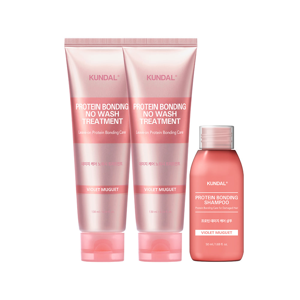 Kundal Protein Damage Care No-Wash Treatment 130ml (2) + Damage Shampoo 50ml (1)