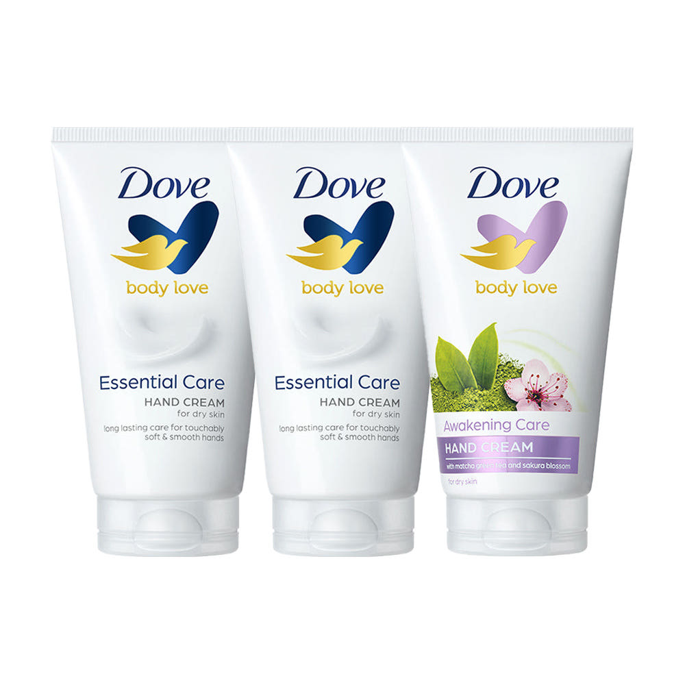 Dove Hand Cream 75ml Set (Essential Care 2 + Awakening Care 1)