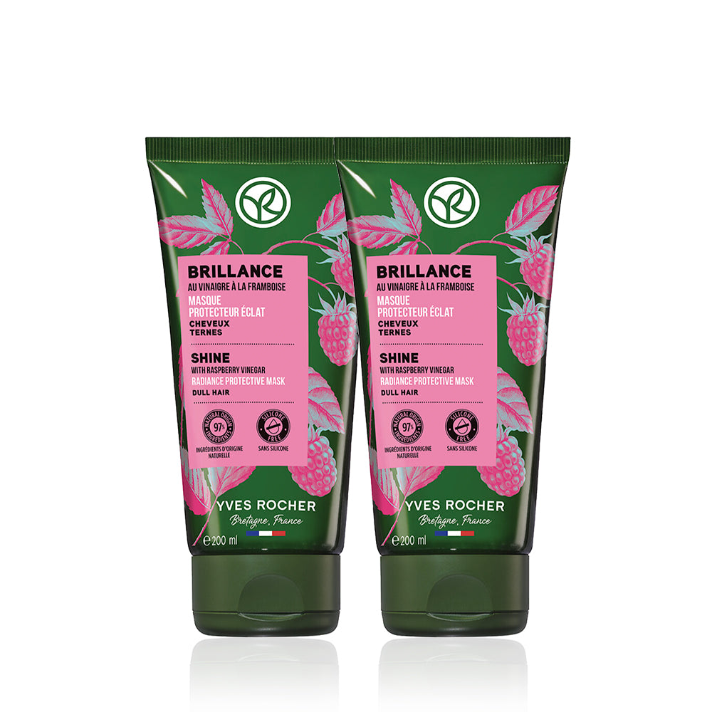 Yves Rocher Raspberry Shine Treatment for Dry Dull Hair 200ml 2 pcs