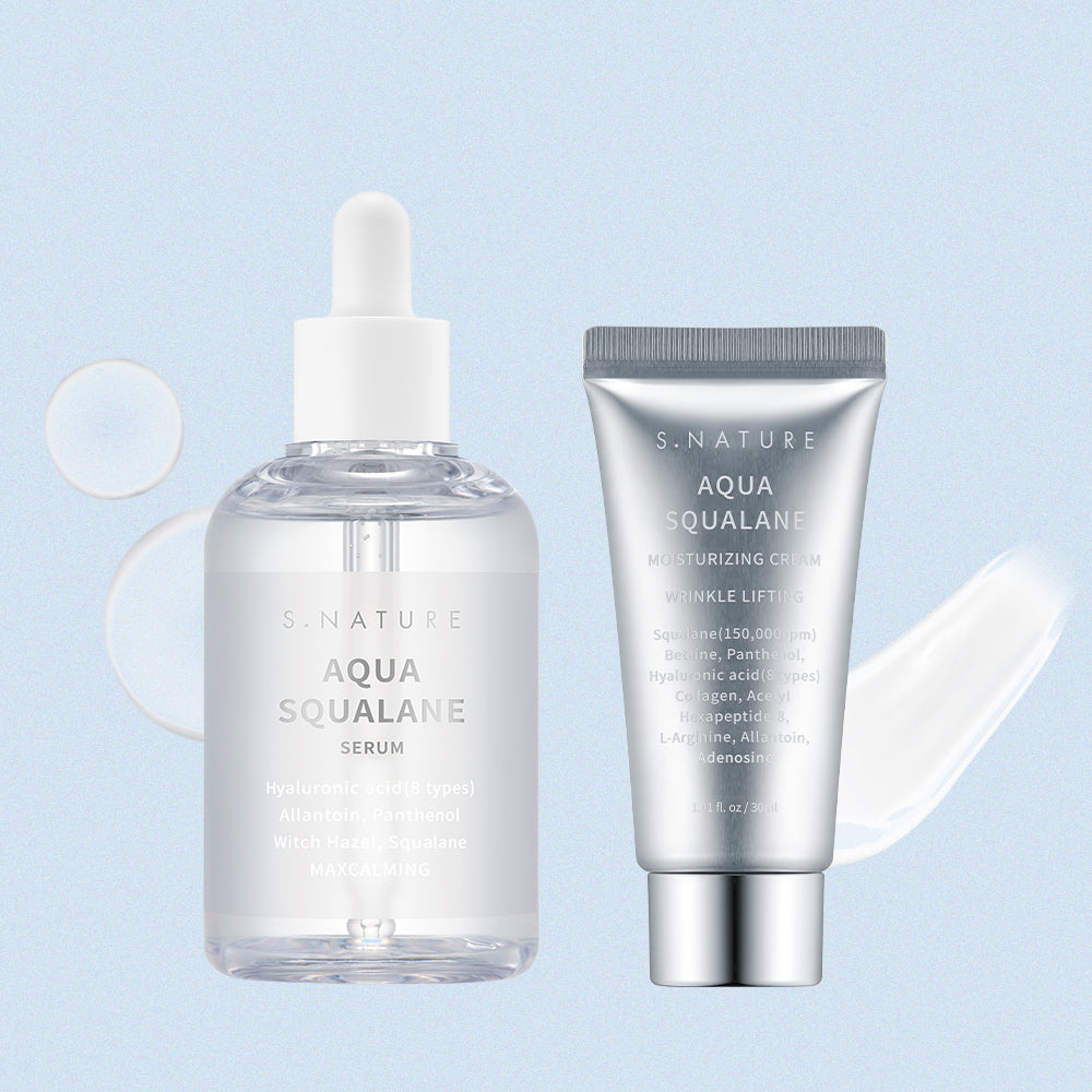 S.Nature Aqua Squalane Serum 100ml + Aqua Squalane Moisture Cream 30ml 2-piece Set