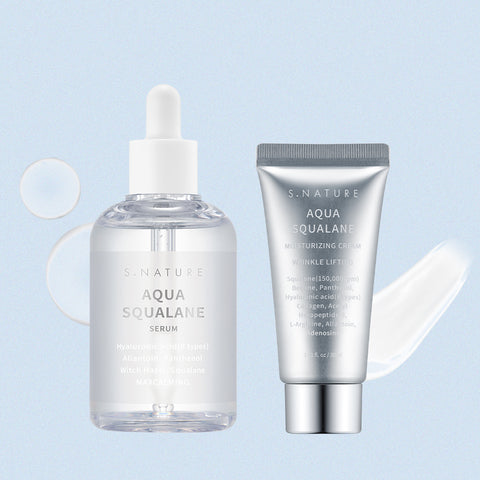 S.Nature Aqua Squalane Serum 100ml + Aqua Squalane Moisture Cream 30ml 2-piece Set