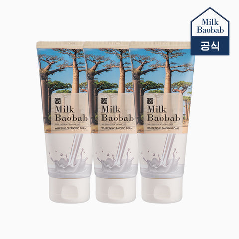 Milk Baobab Whipping Cleansing Foam 120ml (3-Pack)