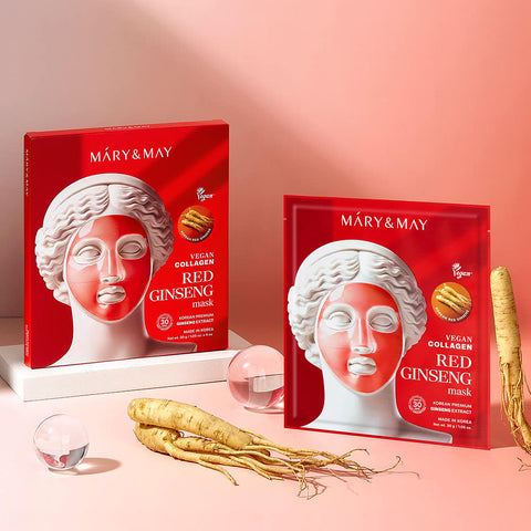 Mary&May Vegan Collagen Red Ginseng Mask 4P