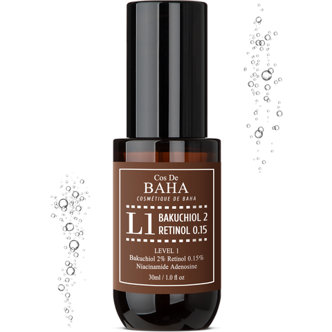 Cos De BAHA L1 Pure Retinol 0.15% + Bakuchiol 2% Vitamin A Ampoule Serum 30ml