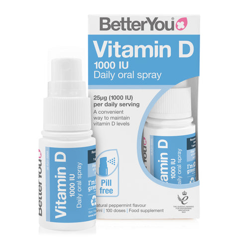 Spatone BetterYou Vitamin D 1000 IU Daily Oral Spray 3-Month Supply
