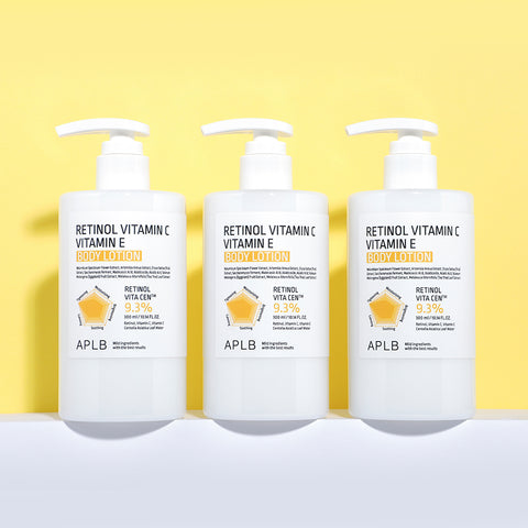 APLB Retinol + Vitamin C & E Body Lotion 300ml (3 Pack) - Unscented