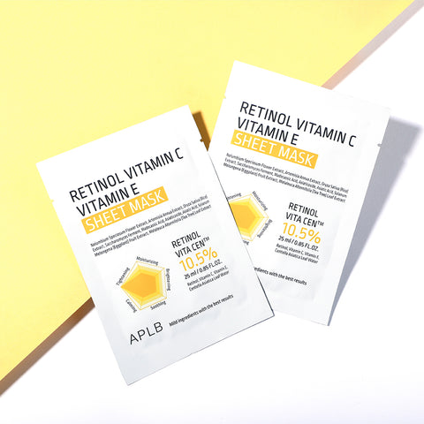 APLB Retinol + Vitamin C + Vitamin E Sheet Mask (10-Pack)