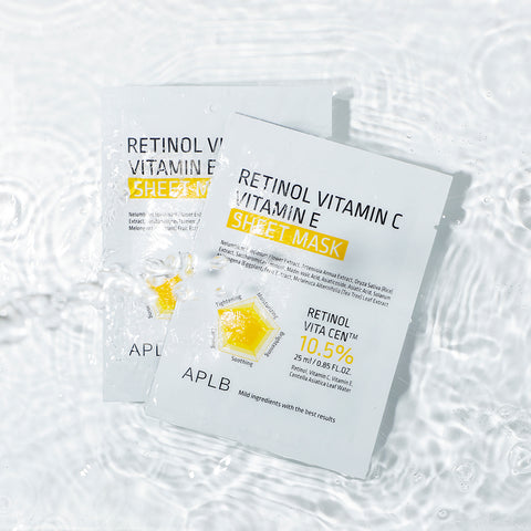 APLB Retinol + Vitamin C + Vitamin E Sheet Mask (10-Pack)