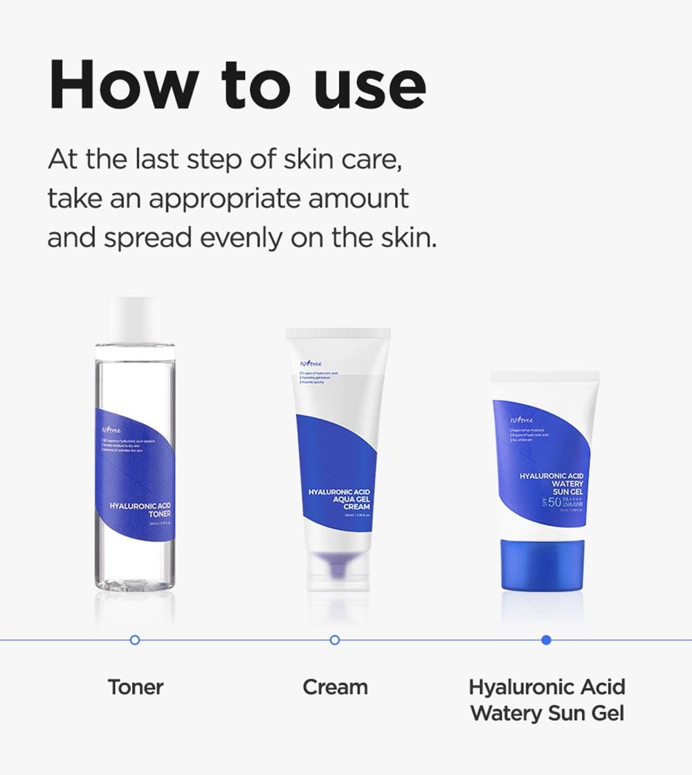 Soonsu Beauty Hyaluronic Acid Watery Sun Gel SPF50 PA++++ side view