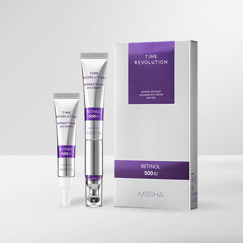 MISSHA Time Revolution Retinol 500-Shot Galvanic Eye Cream Duo Set 15ml + 15ml Refill (2 pack)