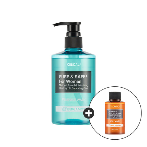 Kundal Pure & Safe Feminine Cleanser 300ml + Body Wash 100ml