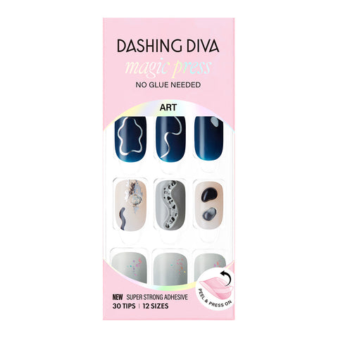 Dashing Diva Magic Press Melting Blue Nail Tips (Regular Round)