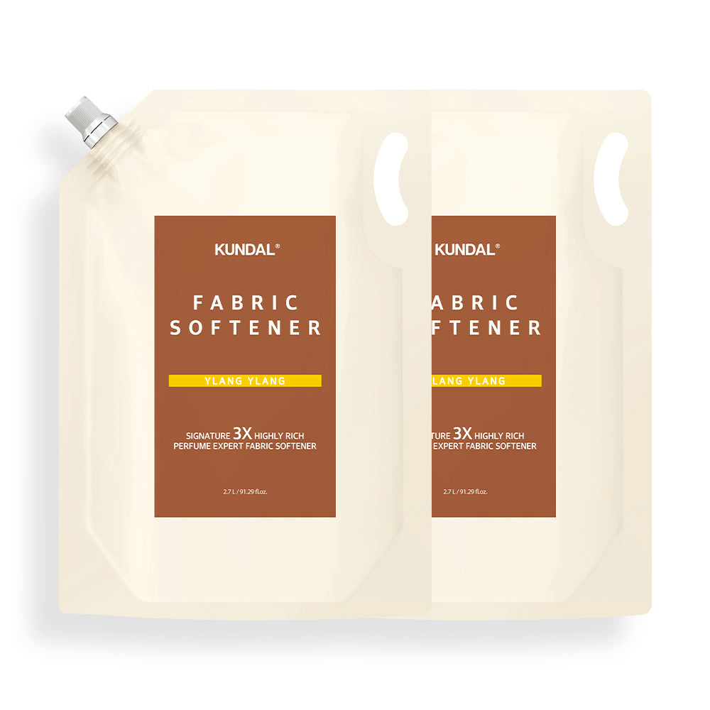 Kundal 3X Ultra-Concentrated Perfume Fabric Softener Refill 2 Pack - Ylang Ylang 2,700ml Each (5.4L)