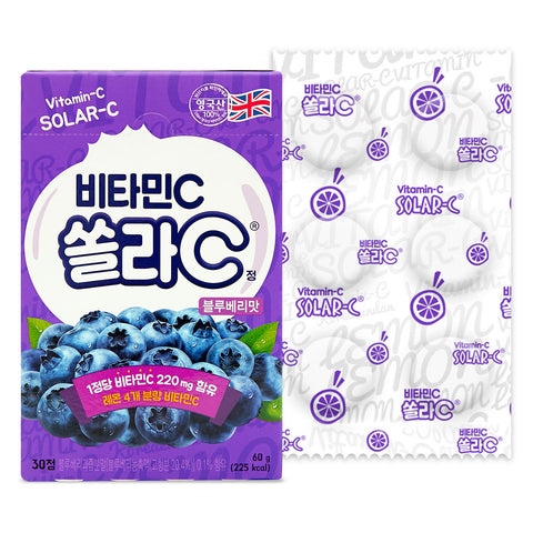 Koreaeundan Solla C Vitamin C 30 Chewable Tablets Lemon 2 + Blueberry 2 (4 Pack)
