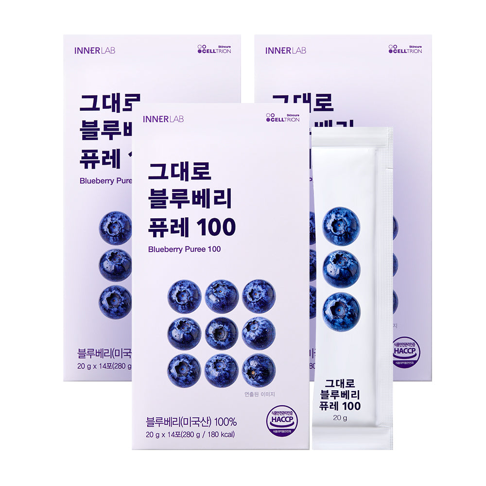 Celltrion InnerLab Blueberry Puree 100 3-Box Set (280g 14 Sticks per Box)