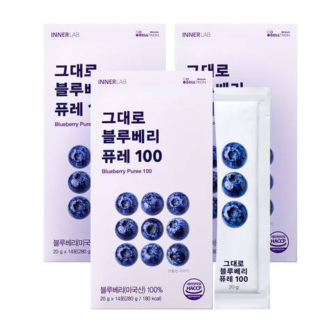 Celltrion InnerLab Blueberry Puree 100 3-Box Set (280g 14 Sticks per Box)