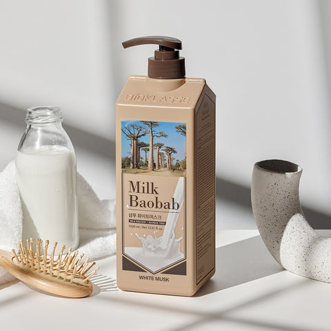 Milk Baobab White Musk Shampoo Set 1000ml + 500ml + 32ml