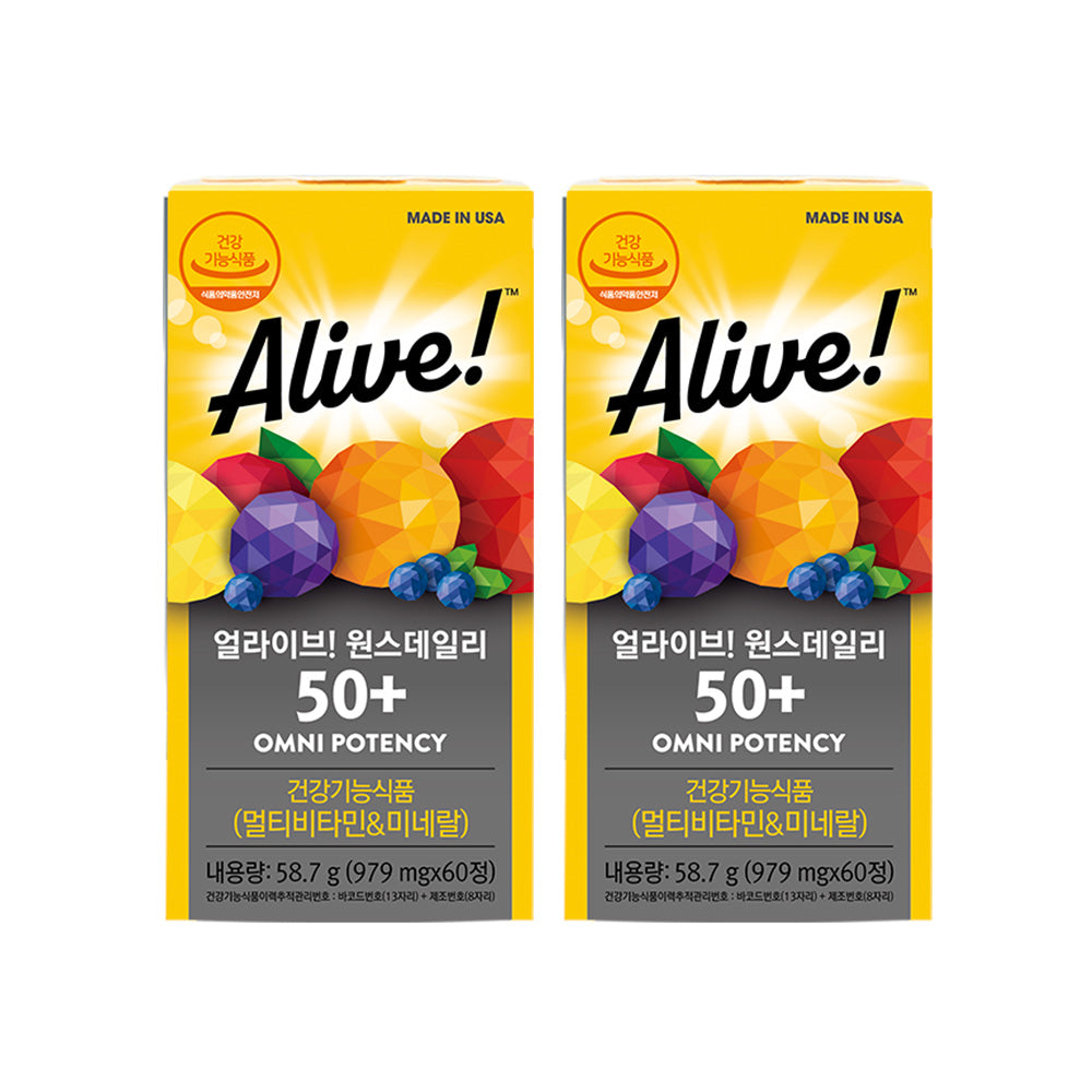 Alive Once Daily Multivitamin for Seniors 60 Tablets x 2 Boxes