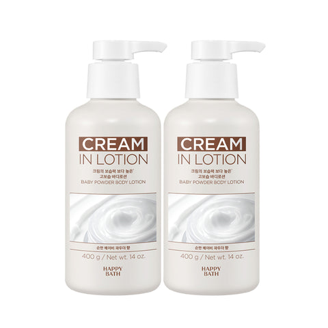 Happy Bath Cream-in High Moisture Body Lotion 400g (2-pack)