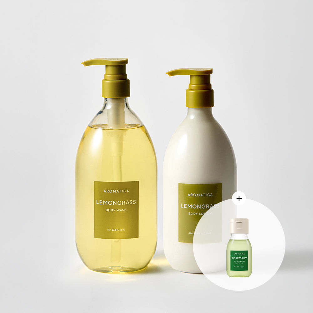 Aromatica Lemongrass Body Lotion 750ml + Body Wash 1L