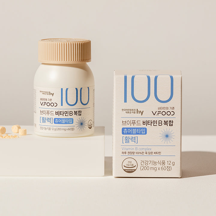 Korea Yakult V-Food Vitamin B Complex (200 mg x 60 Chewable Tablets) 2-Month Supply