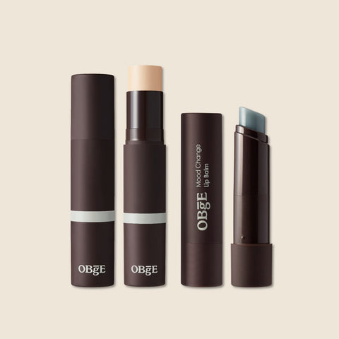 OBGE Natural Cover Foundation + Mood Change Color Lip Balm Set