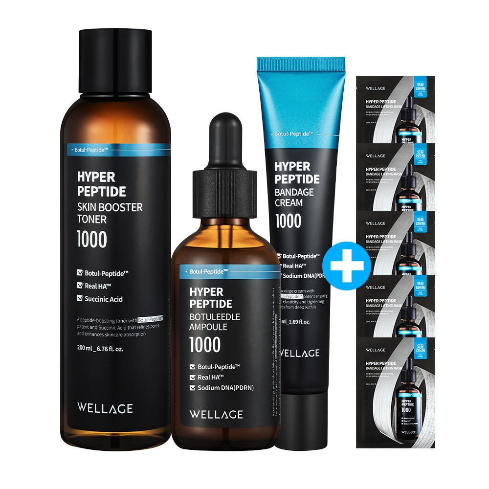 Wellage Hyper Peptide Skin Booster Toner 200ml + Botulidle Ampoule 50ml + Bandage Cream 50ml