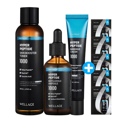 Wellage Hyper Peptide Skin Booster Toner 200ml + Botulidle Ampoule 50ml + Bandage Cream 50ml