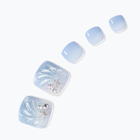 Dashing Diva Magic Press Pedicure Shell Breeze