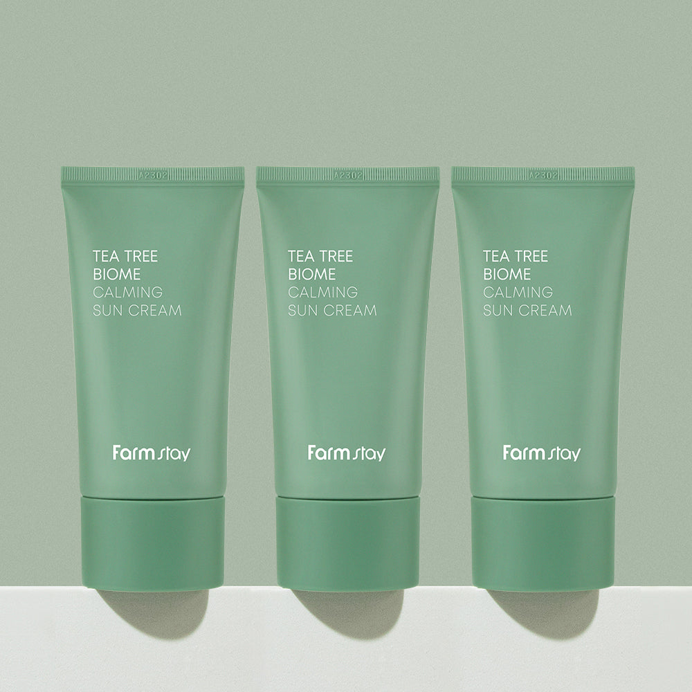 Farmstay Tea Tree Biome Calming Sun Cream 50ml (3 Pack)