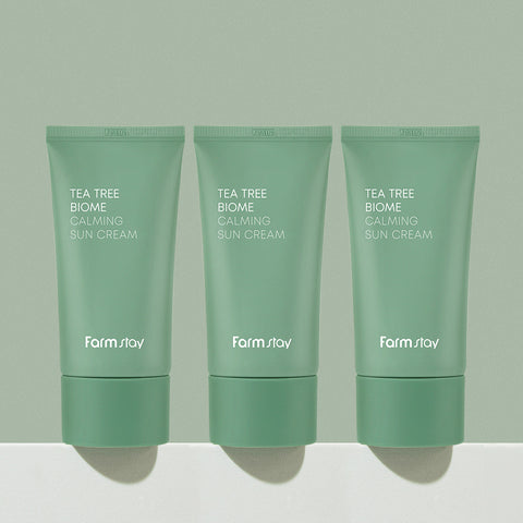 Farmstay Tea Tree Biome Calming Sun Cream 50ml (3 Pack)