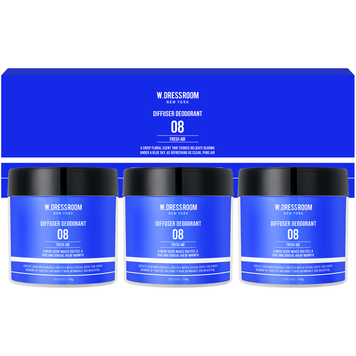 W.Dressroom Diffuser Deodorizer No.08 Presiair 110g (3 Pack)