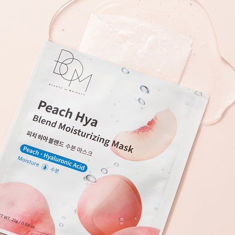 BOM Peach Hia Blend Hydrating Hyaluronic Acid Mask Pack 10Sheets