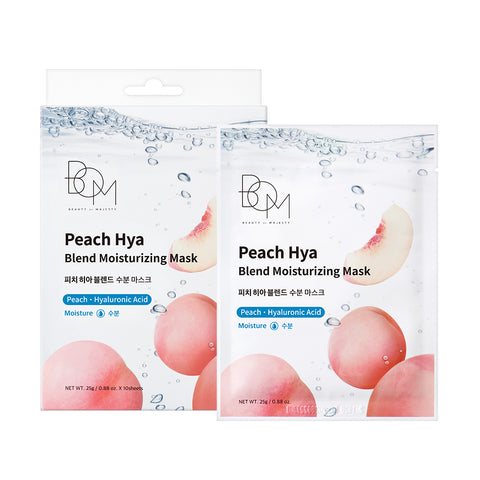 BOM Peach Hia Blend Hydrating Hyaluronic Acid Mask Pack 10Sheets