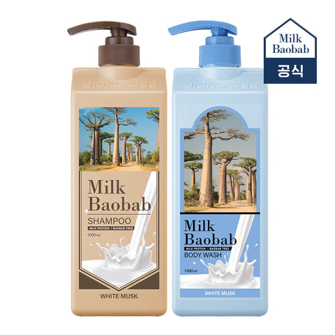 Milk Baobab Original Shampoo + Treatment + Body Wash (White Musk) - 1L x 3 Pack