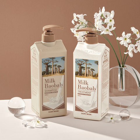 Milk Baobab Original Shampoo + Treatment + Body Wash - Ivory Musk, 1L x 3